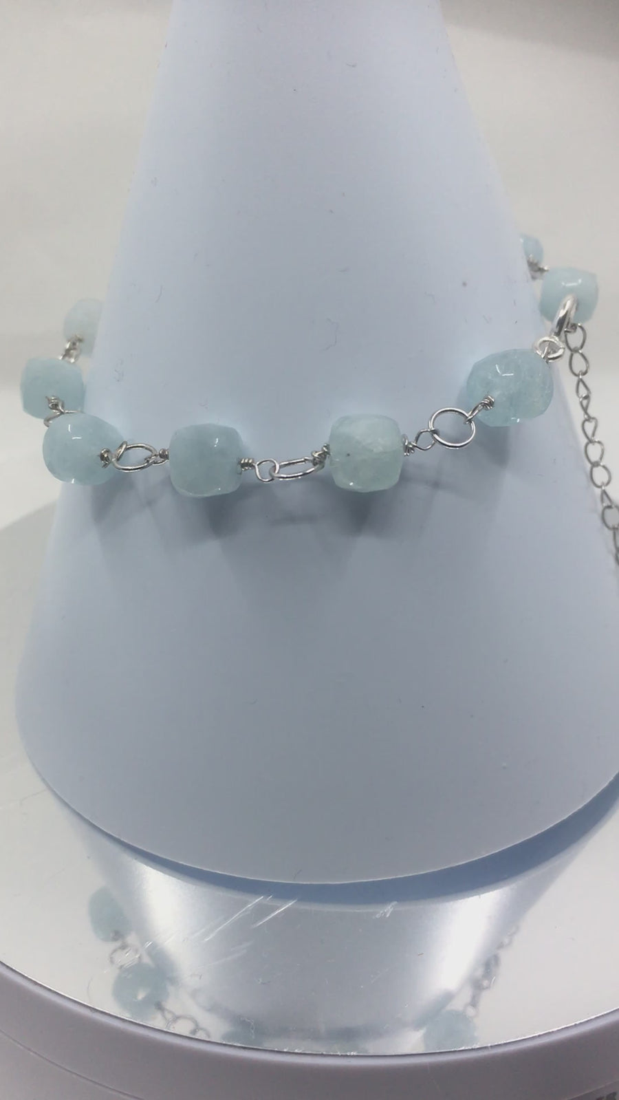 Sterling Silver Jewellery, Aquamarine  and Sterling Silver Bracelet
