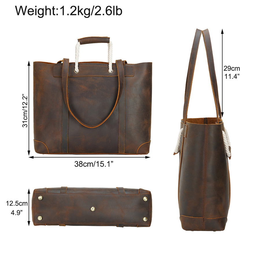 tote leather handbag large