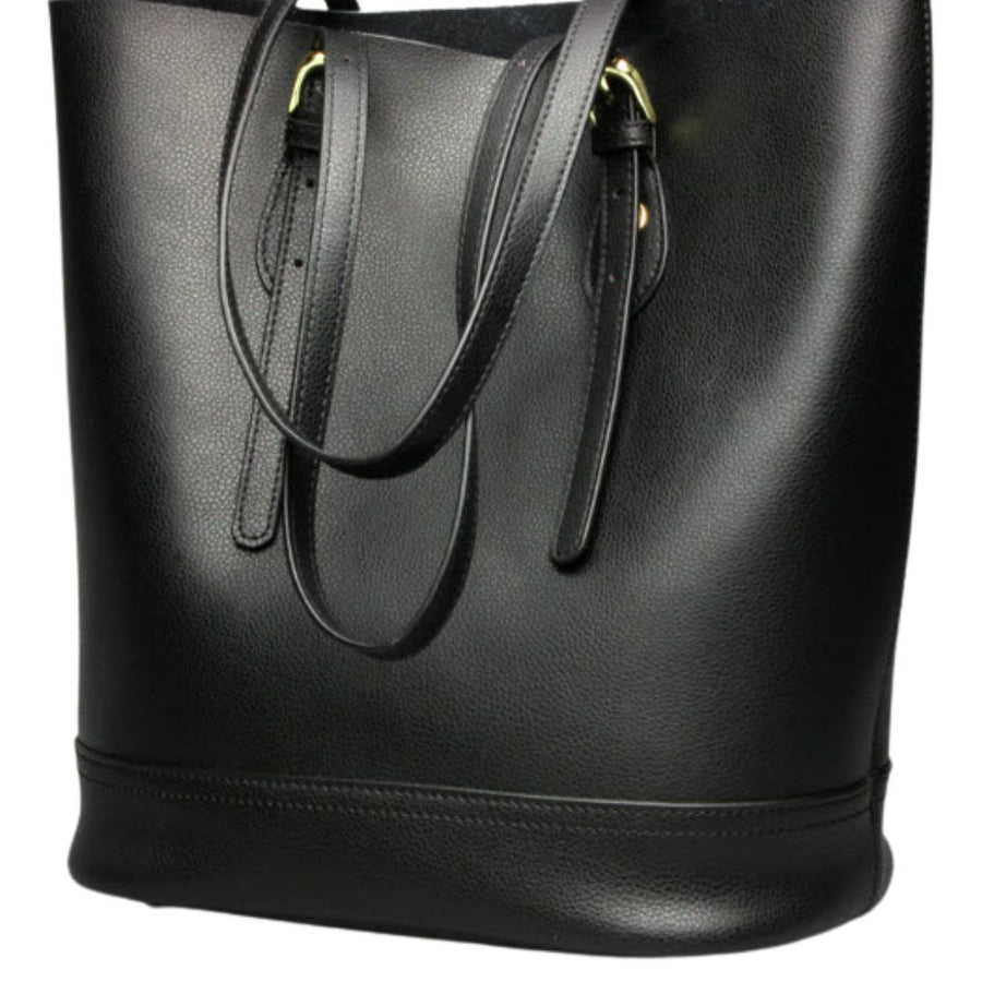 tote leather handbag in black