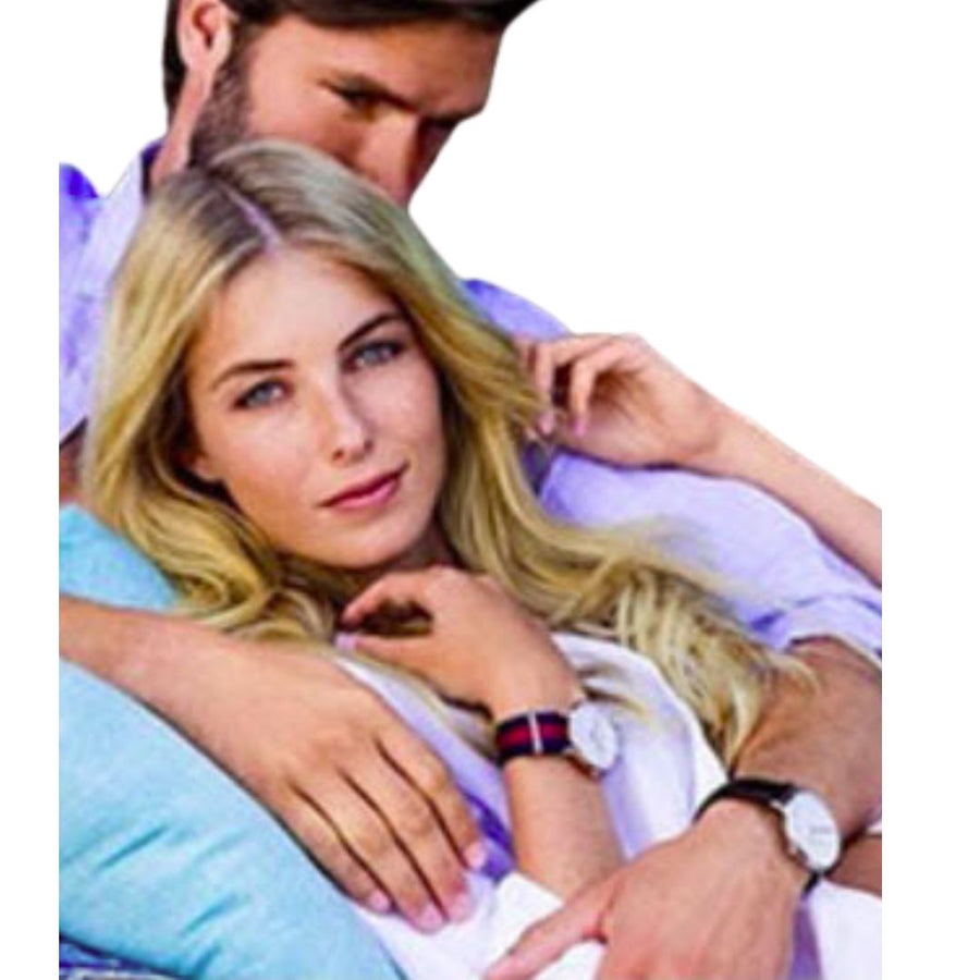 Unisex Quartz Watch: Everyday Wristwatch with multi-coloured Nylon Band